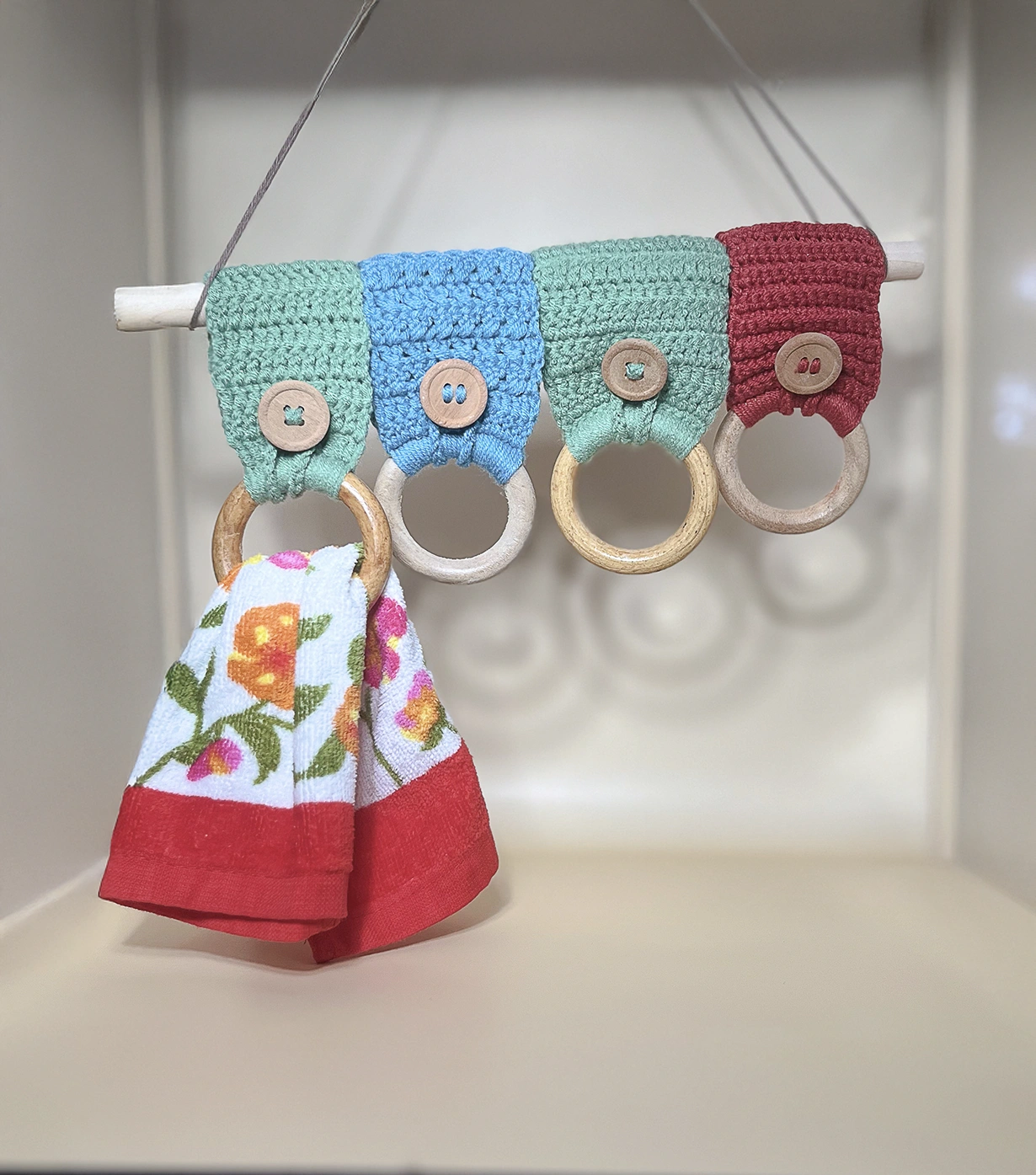 Crochet towel handle